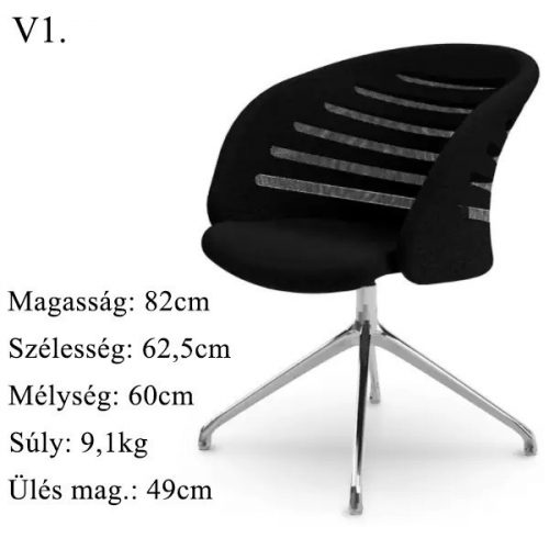 Junea chair, L: 62,5cm, Width: 60cm, H: 82cm, Weight: 9,1kg. Sitting area: 49cm, 9,1kg (10/1)