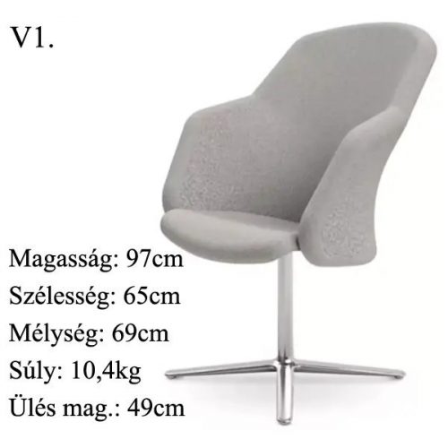 Junea chair, L: 65cm, Width: 69cm, H: 97cm, Weight: 10,4kg. Sitting area: 49cm, 10,4kg (10/13)