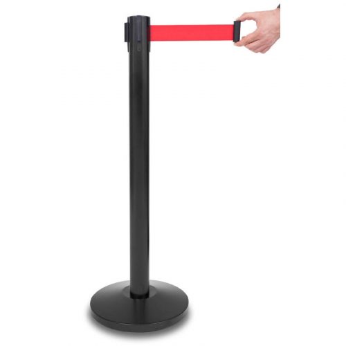 Black retractable barrier